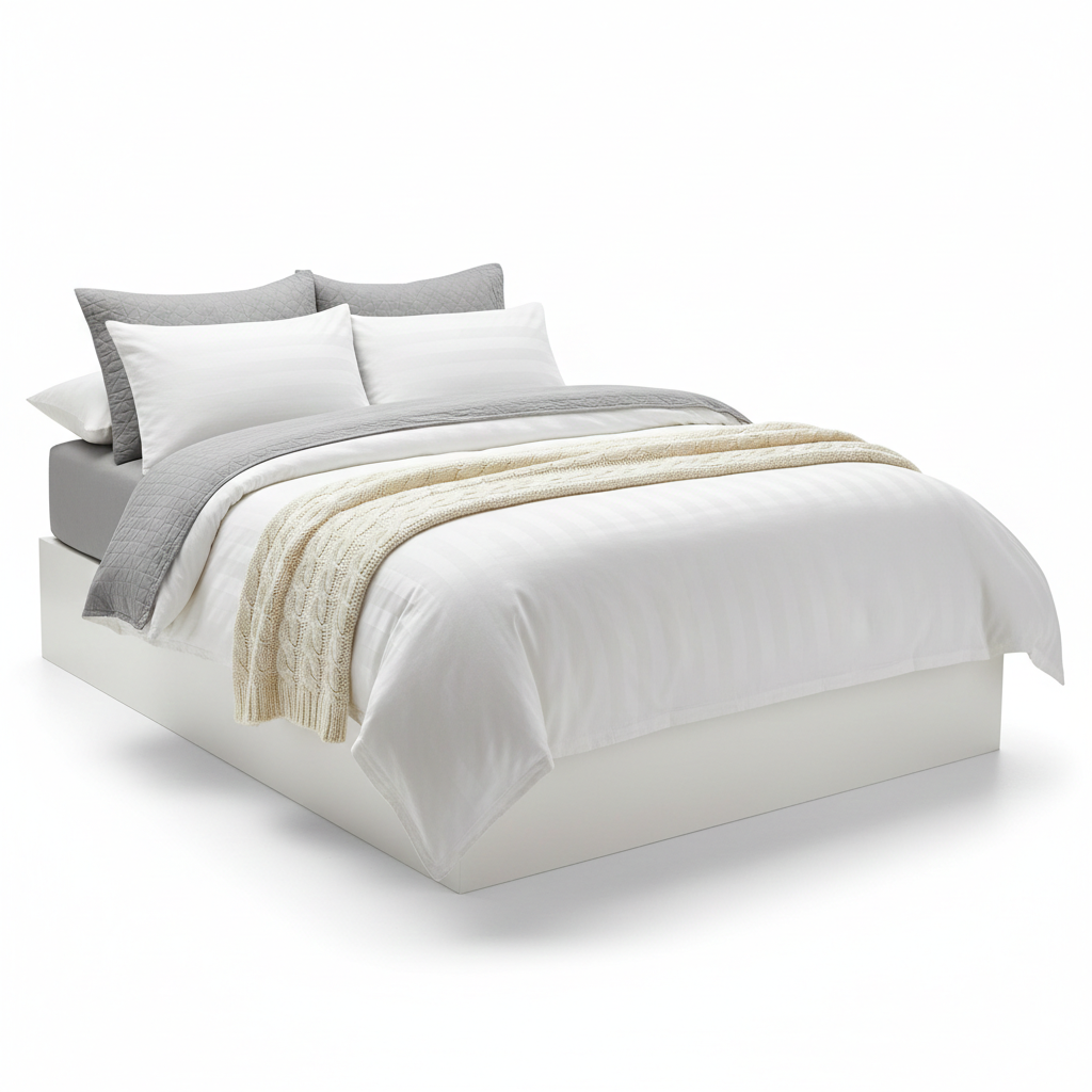 Valeon Reversible Stripe Sateen Duvet Set