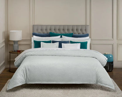 Brisa cotton jacquard sham pair with satin stitch border detail