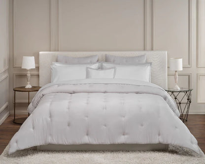 Savia bamboo quilted coverlet with elegant sheen and soft texture