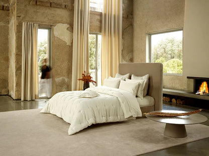Savia bamboo quilted coverlet with elegant sheen and soft texture