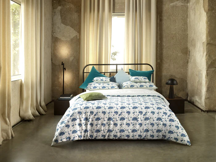 Encanto hydrangea print Egyptian cotton sateen Euro sham