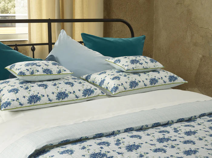 Encanto hydrangea print Egyptian cotton sateen sham pair