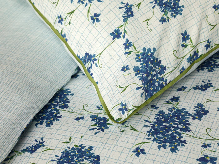 Encanto hydrangea print Egyptian cotton sateen sham pair