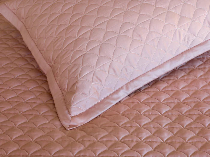 Suave quilted Euro sham in Egyptian cotton with elegant flange