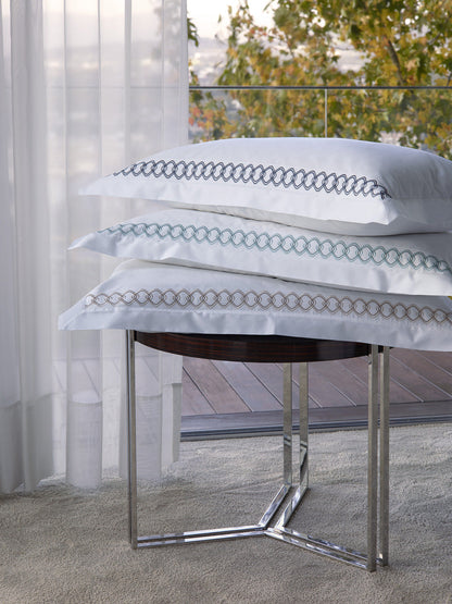 Ornato Pillowcase Pair with Flanges – Embroidered