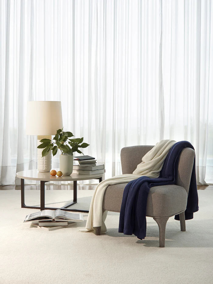 Elemento organic cotton and cashmere throw blanket for comfort