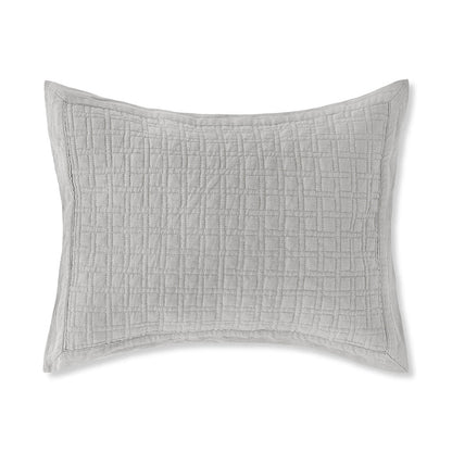 Adorno linen sham pair with geometric woven texture