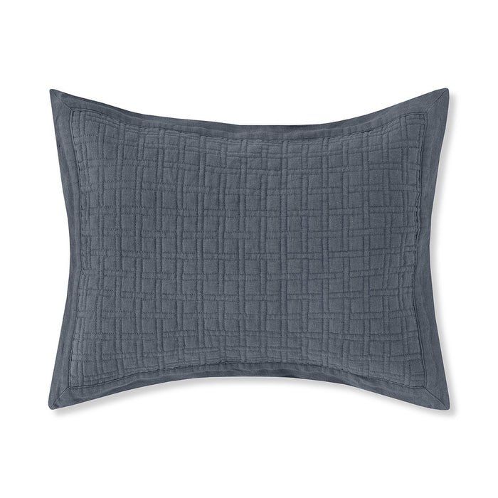 Adorno linen sham pair with geometric woven texture