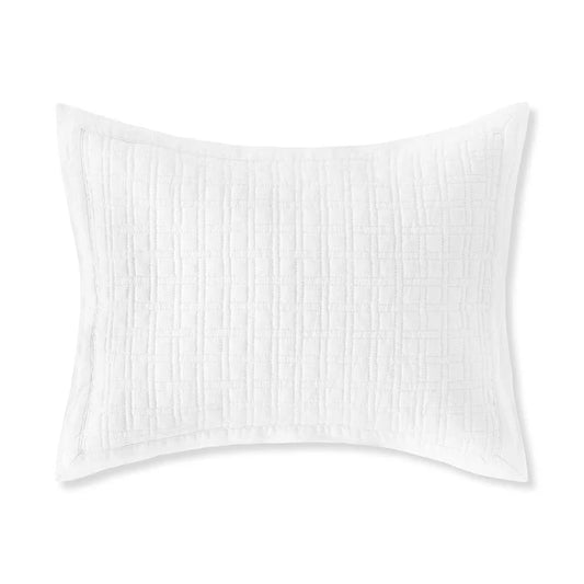 Adorno linen sham pair with geometric woven texture