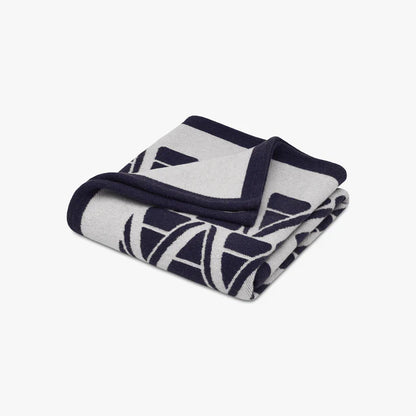 Ama merino wool throw blanket with modern geometric pattern