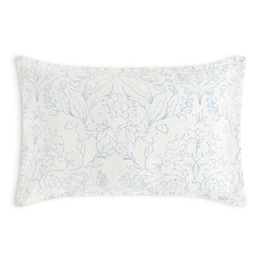 Amor Perfeito linen sham pair with floral botanical print design