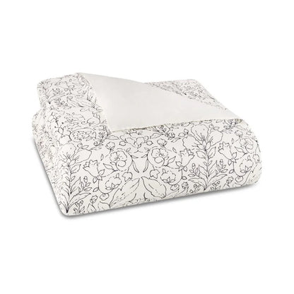 Amor Perfeito floral linen duvet cover with botanical print design
