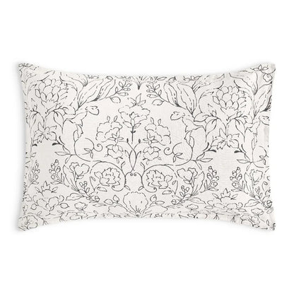 Amor Perfeito linen sham pair with floral botanical print design