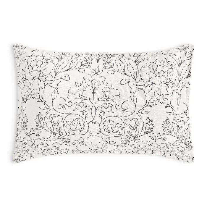 Amor Perfeito linen Euro sham with floral botanical print design