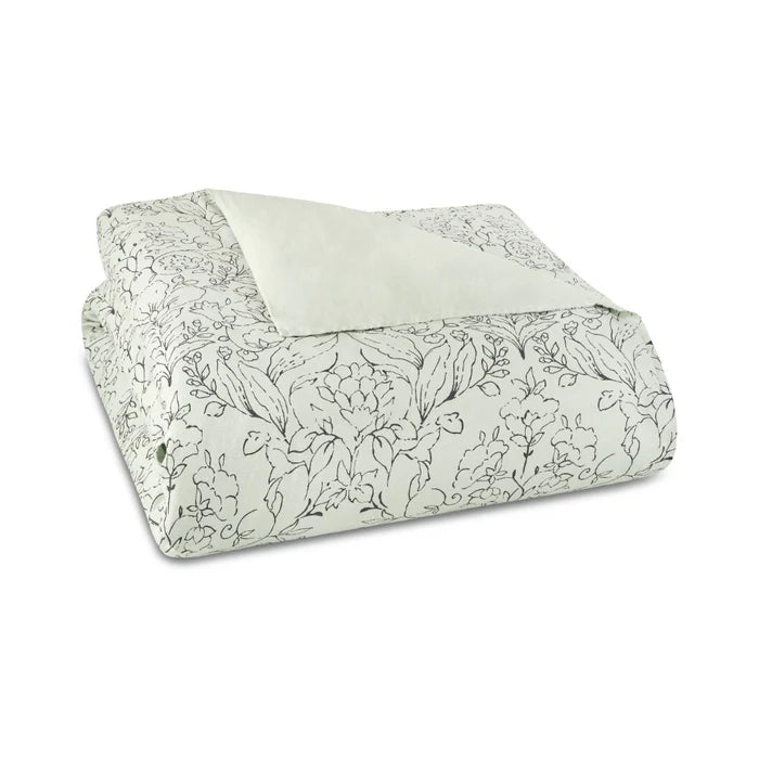 Amor Perfeito floral linen duvet cover with botanical print design