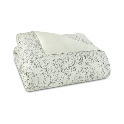 Amor Perfeito floral linen duvet cover with botanical print design