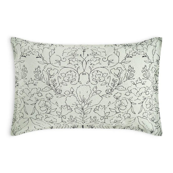 Amor Perfeito linen Euro sham with floral botanical print design