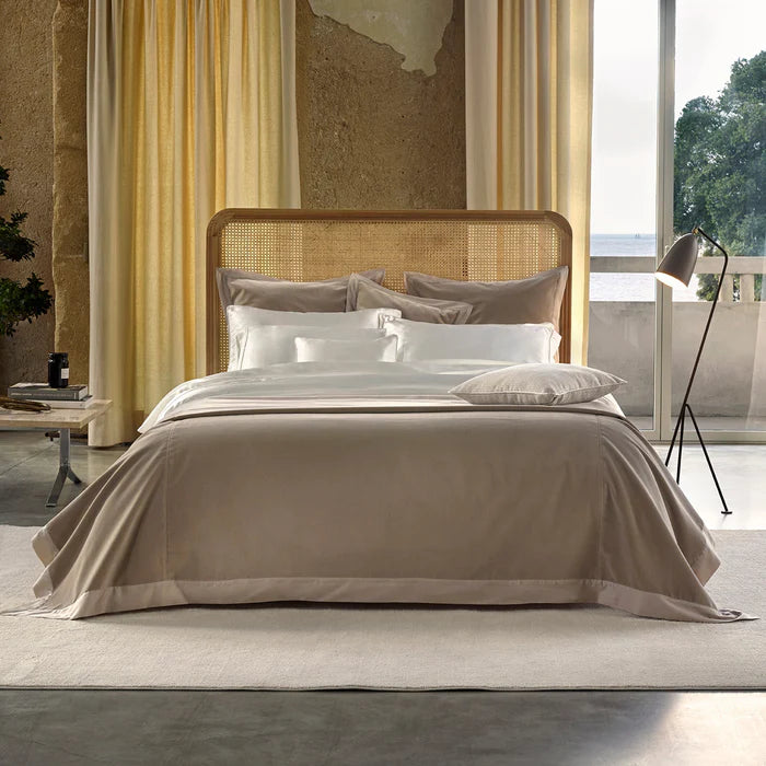 Cirrus velvet bedspread with Egyptian cotton sateen reverse
