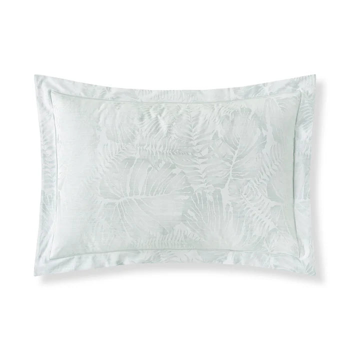 Copacabana cotton silk jacquard sham pair with tropical design