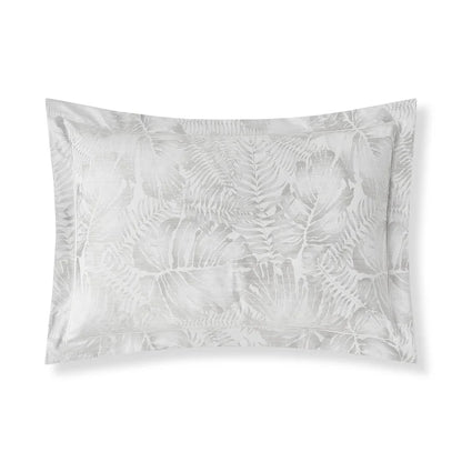 Copacabana cotton silk jacquard sham pair with tropical design
