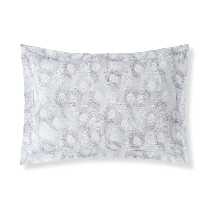 Cristal cotton silk jacquard sham pair with peacock feather design