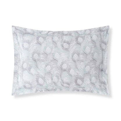 Cristal cotton silk jacquard sham pair with peacock feather design