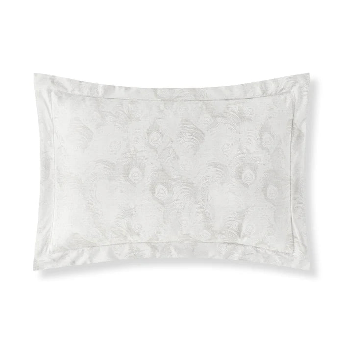 Cristal cotton silk jacquard sham pair with peacock feather design