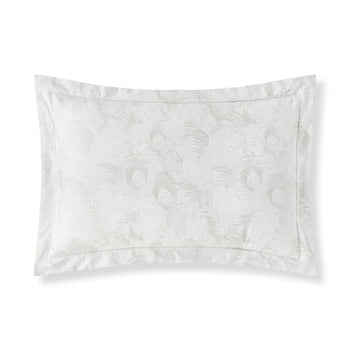 Cristal cotton silk jacquard sham pair with peacock feather design