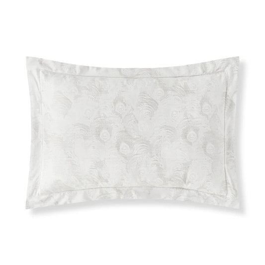 Cristal cotton silk jacquard Euro sham with peacock feather motif