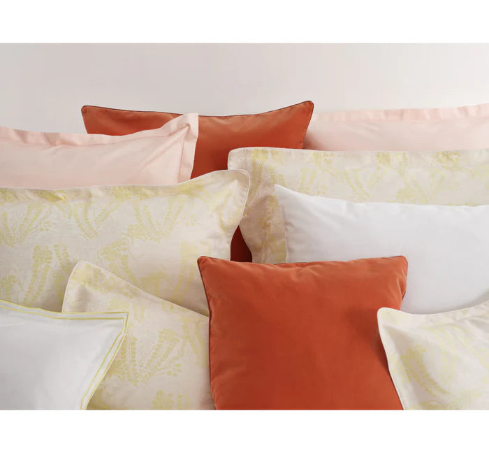 Poema cotton silk jacquard Euro sham with flange and piping
