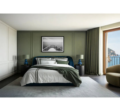 LUSITANO Pillowcases Pair with double ribbon detail in Egyptian cotton satin