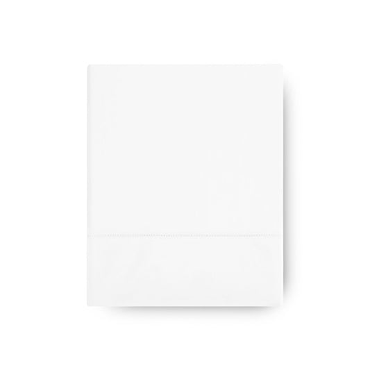 Flora Flat Sheet Set in 600TC cotton‑silk percale with hemstitch trim