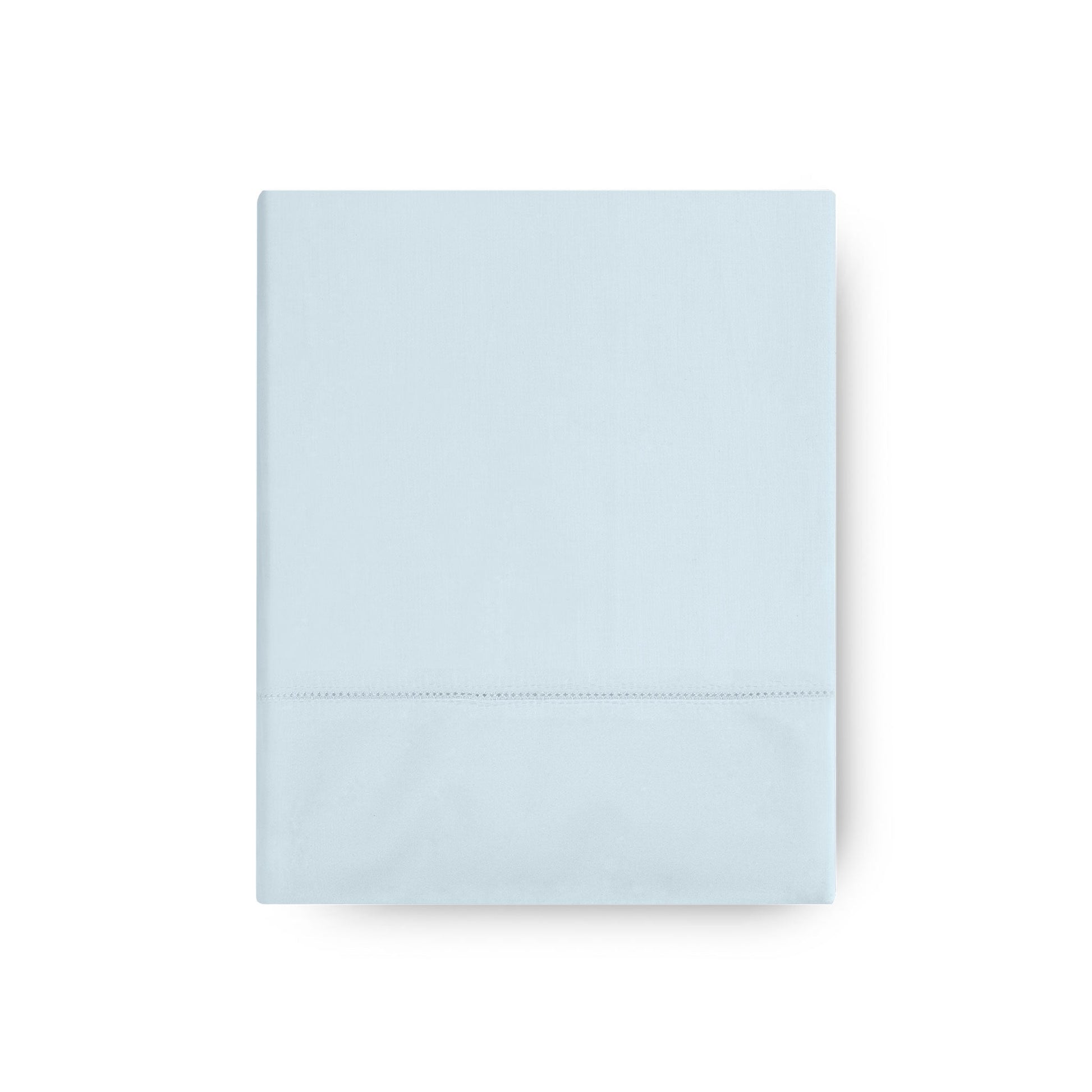 Flora Flat Sheet Set in 600TC cotton‑silk percale with hemstitch trim