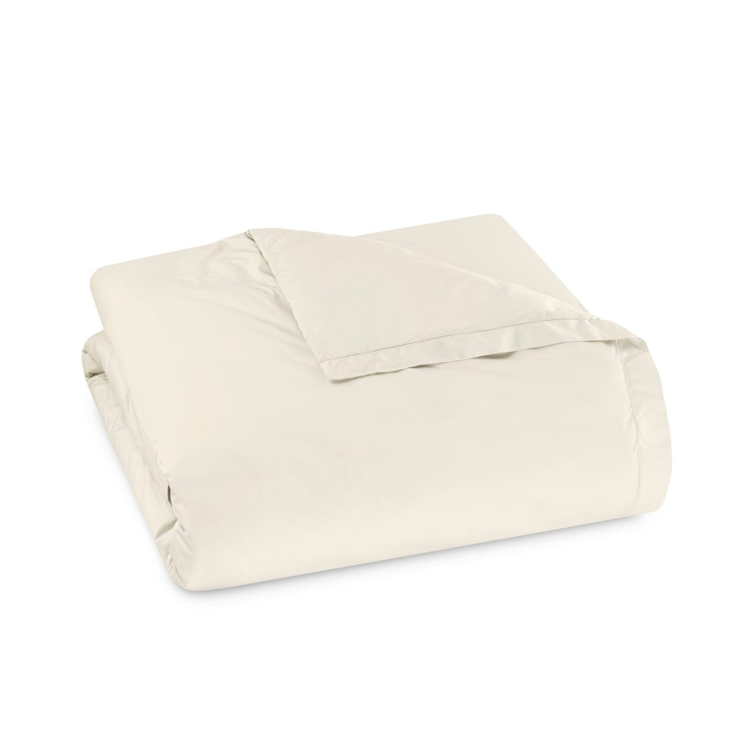Flora Duvet Cover – Silk‑Blend Hemstitch Percale