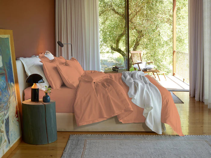 Fresco Flat Sheet Set in 400TC Egyptian Cotton percale with satin stitch