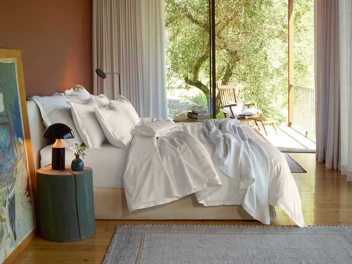 Fresco Flat Sheet Set in 400TC Egyptian Cotton percale with satin stitch