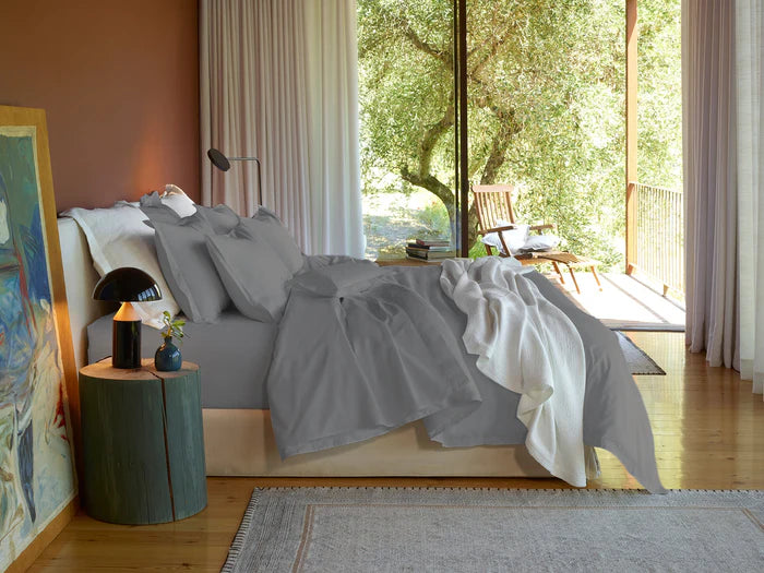 Fresco Flat Sheet Set in 400TC Egyptian Cotton percale with satin stitch