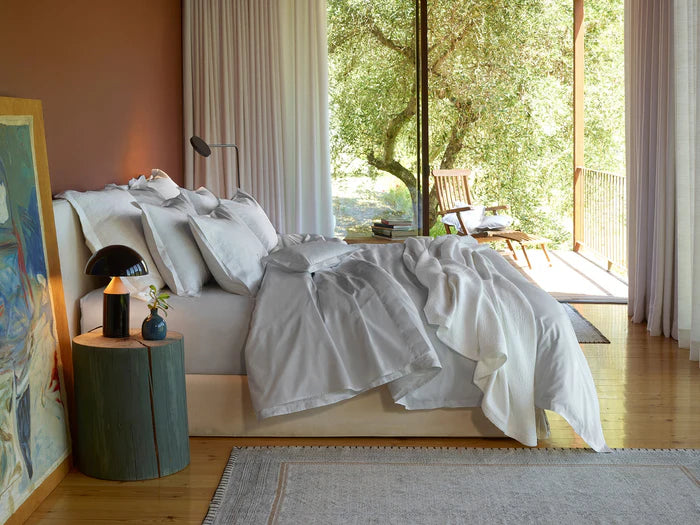 Fresco Flat Sheet Set in 400TC Egyptian Cotton percale with satin stitch