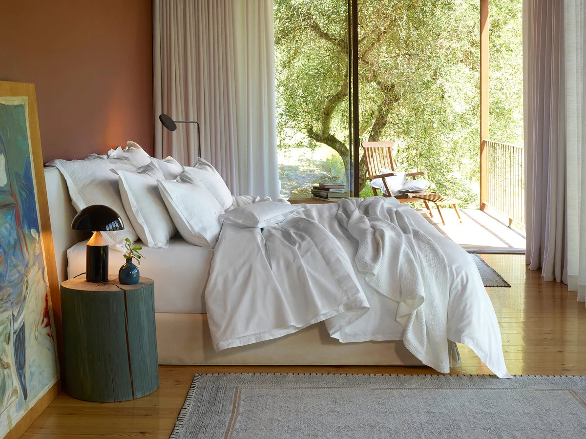 Fresco Duvet Cover Set in 400TC Egyptian Cotton percale with satin flanges