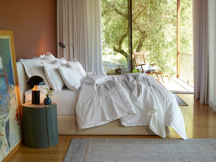 Fresco Flat Sheet Set in 400TC Egyptian Cotton percale with satin stitch