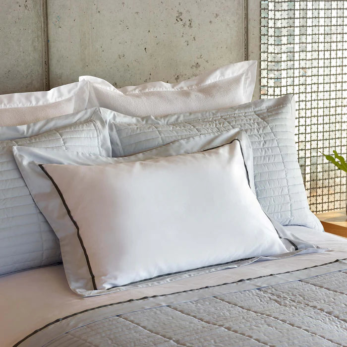 Fresco quilted Egyptian cotton pillow sham with elegant flange