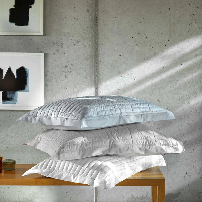 Fresco quilted Egyptian cotton pillow sham with elegant flange