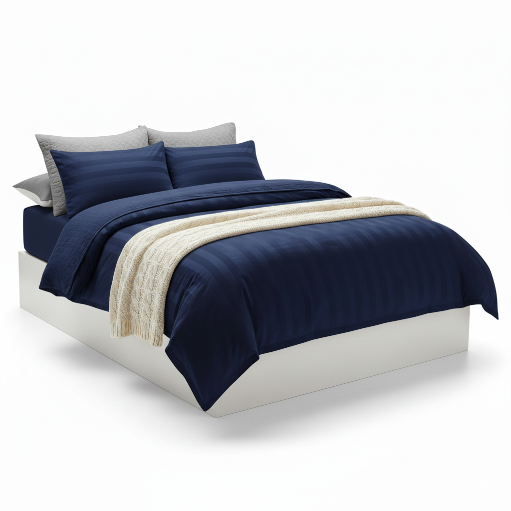 Midnight Vale Stripe Sateen Duvet Set