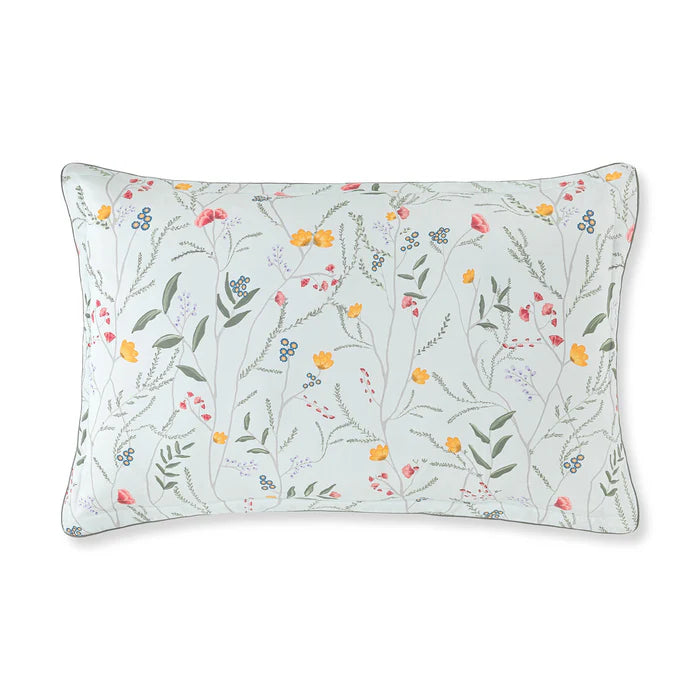 Infantas printed Egyptian cotton sateen sham pair with piping