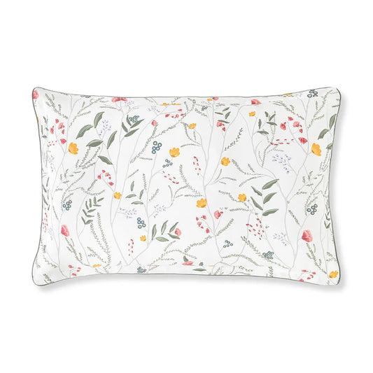 Infantas printed Egyptian cotton sateen sham pair with piping