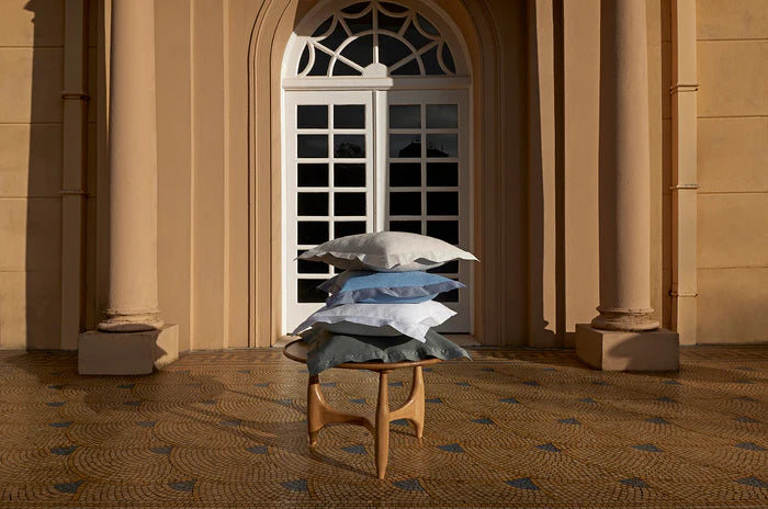 Aura Euro sham with cotton matelassé and sateen border