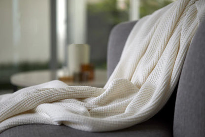 Elemento organic cotton and cashmere throw blanket for comfort