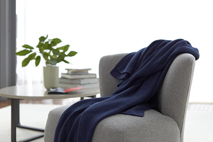 Elemento organic cotton and cashmere throw blanket for comfort