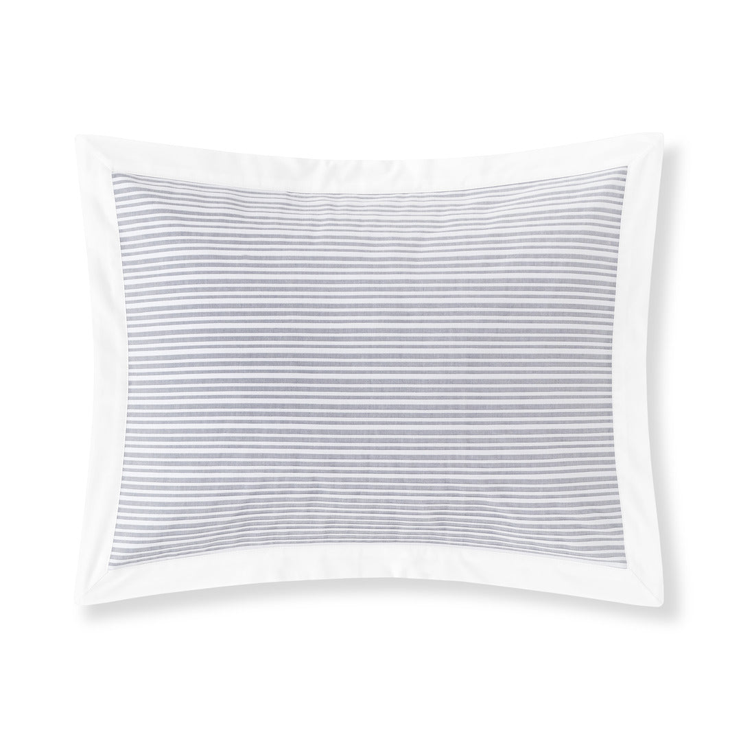 Luna 200TC cotton percale boudoir sham with pleated front and flange detail