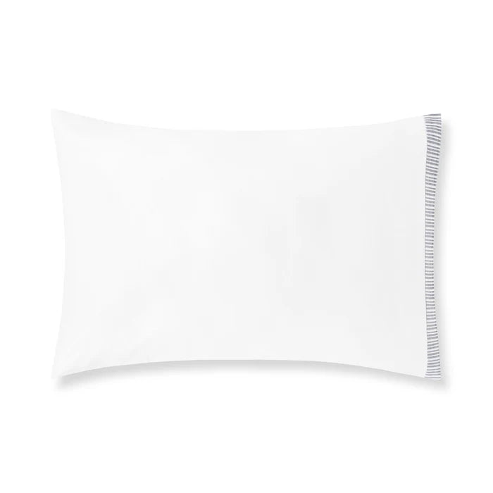Luna 400TC cotton percale pillowcase pair with border detail